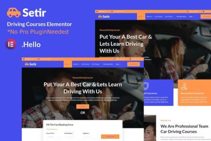 Setir – Template Kit Elementor de cursos de condução