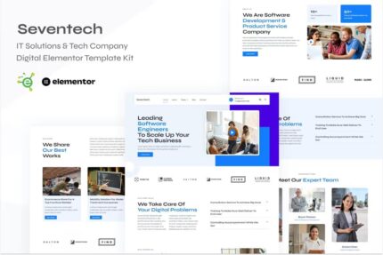 Seventech – Template Kit digitais Elementor para empresas de tecnologia e soluções de TI