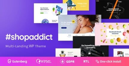 Shopaddict – 16 temas prontos para páginas de destino do WordPress