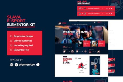 Slava – kit de modelos Elementor para esportes e jogos