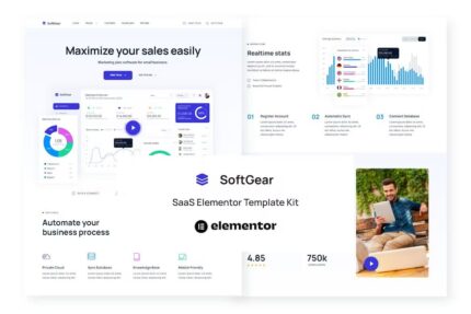 SoftGear – Template Kit SaaS Elementor