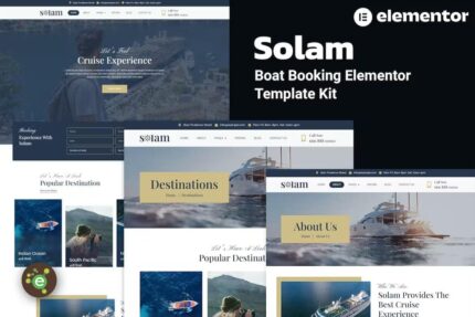 Solam – Template Kit Elementor Pro para reservas de barcos