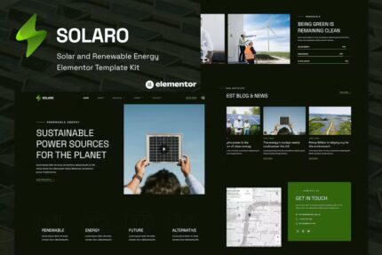 Solaro – Template Kit Elementor de Energia Solar Renovável