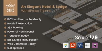 Solaz – Um tema WordPress elegante para hotel e alojamento