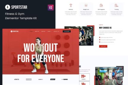 Sportstar – Template Kit Elementor de Fitness e Ginásio