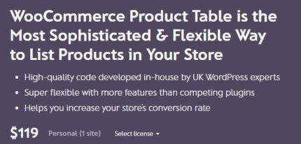 Tabela de produtos Barn2 Media WooCommerce