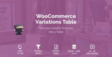 Tabela de variações WooCommerce