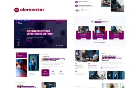 Tekno – Kit de modelo Elementor para desenvolvedores de software e serviços de TI