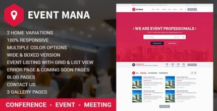 Tema WordPress de gerenciamento de eventos