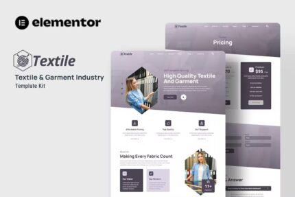 Têxteis – Kit de modelo Elementor da indústria de vestuário