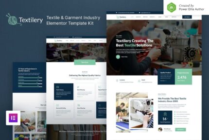 Têxtil – Template Kit Elementor para indústria têxtil e de vestuário