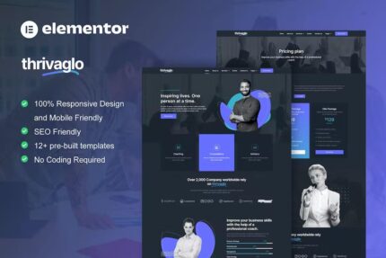 Thrivaglo – Kit de modelos Elementor para treinadores de negócios