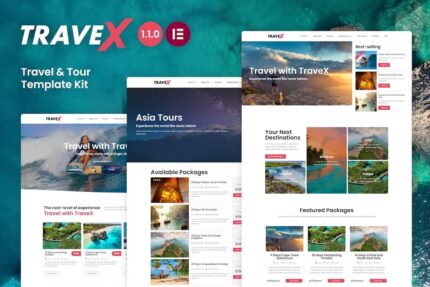 TraveX – Template Kit Elementor para Agência de Viagens e Turismo