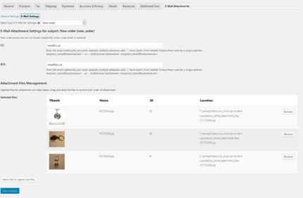 WooCommerce – Anexos de e-mail
